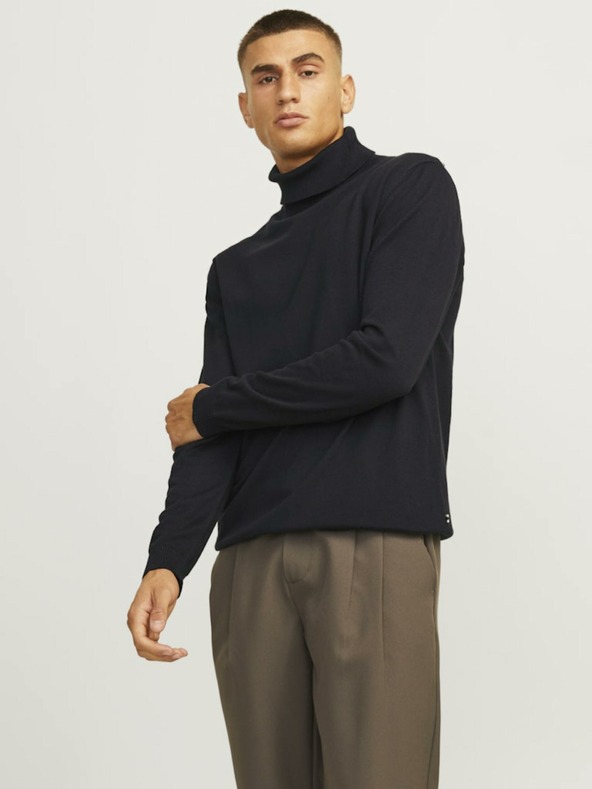 Jack & Jones Schwarz Herren Jack & Jones Basic Rollkragenpullover