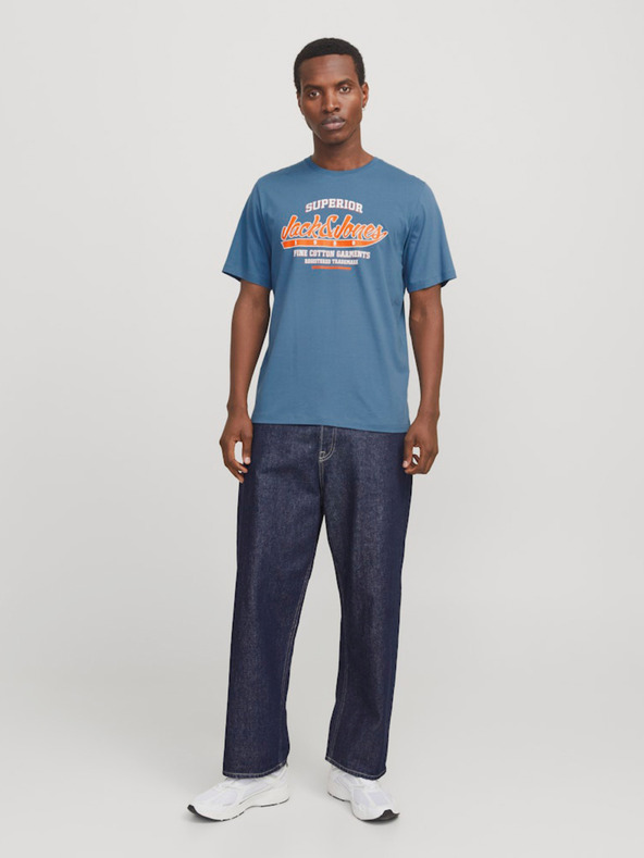 Jack & Jones Blaues Jack & Jones Logo-Hemd für Herren