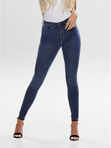 ONLY Blaue Röhrenjeans mit hoher Taille ONLY Royal