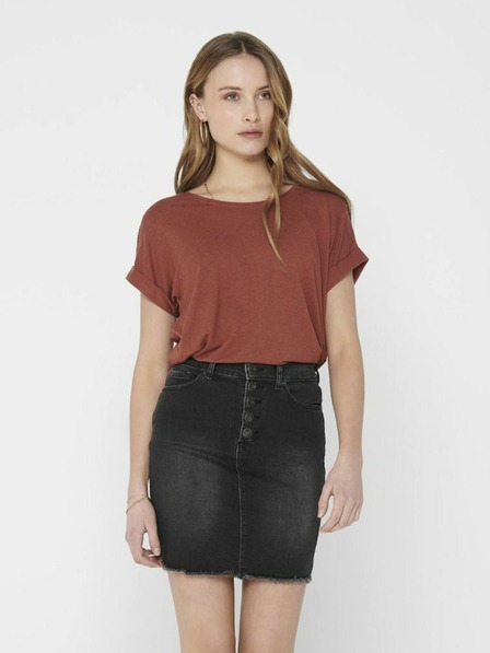 ONLY Braunes Basic-T-Shirt ONLY