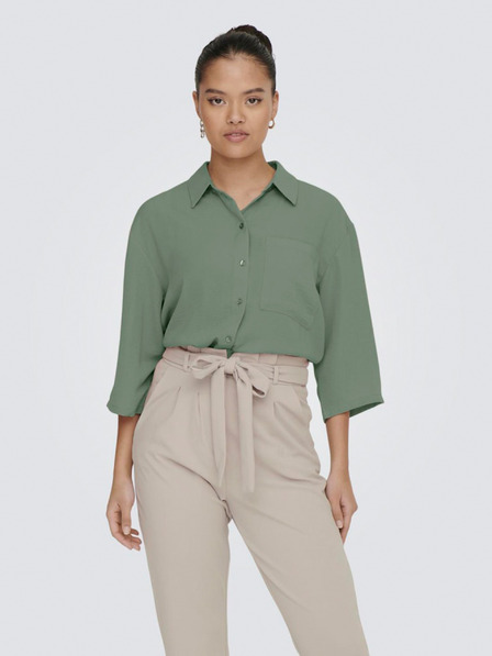 Jacqueline de Yong Grünes Damen-Kurzarm-Shirt JDY