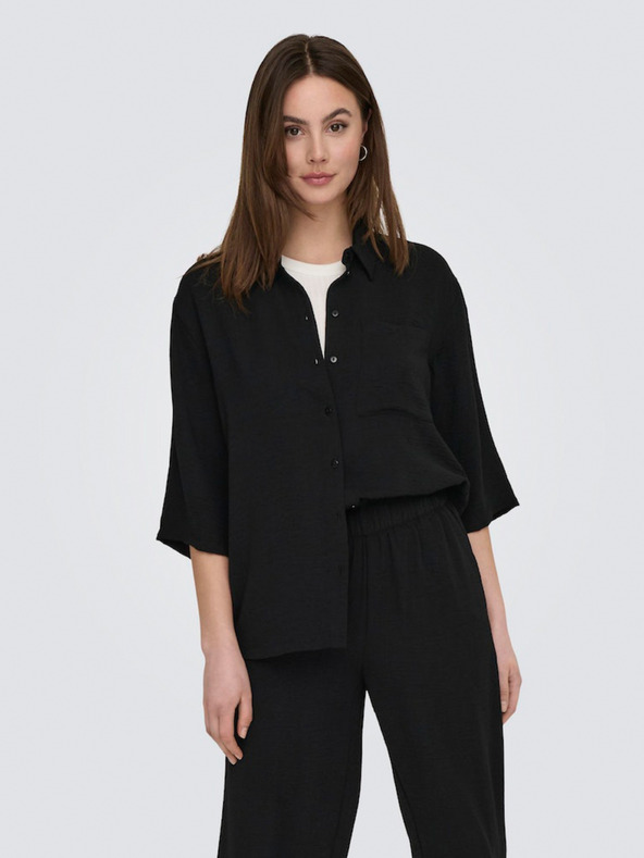 Jacqueline de Yong Schwarzes Damen-Kurzarm-Shirt JDY