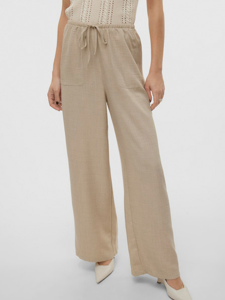 Vero Moda Beige Damenjeans mit weitem Bein Vero Moda