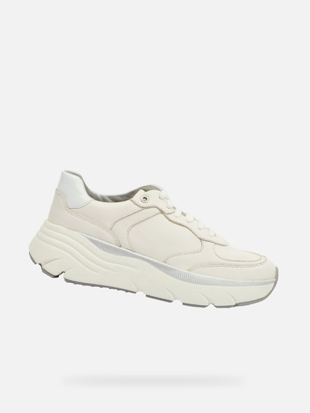 Geox Cremefarbene Damen Geox Diamanta Turnschuhe