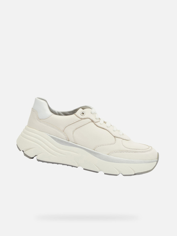 Geox Cremefarbene Damen Geox Diamanta Turnschuhe