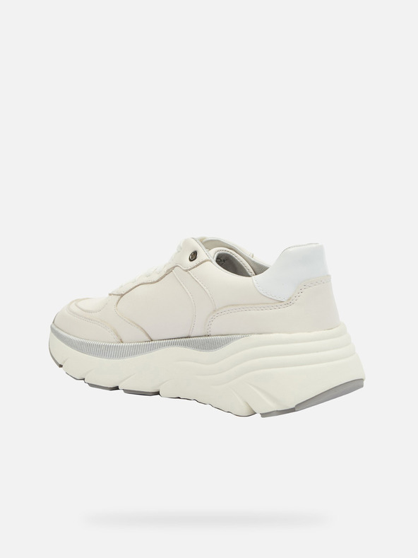 Geox Cremefarbene Damen Geox Diamanta Turnschuhe