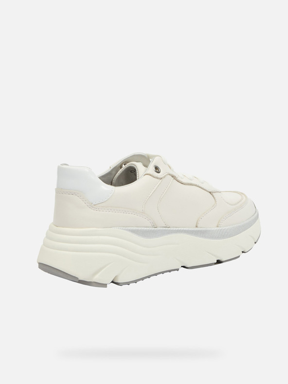 Geox Cremefarbene Damen Geox Diamanta Turnschuhe