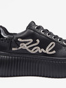 Karl Lagerfeld Schwarzes Leder Damen Turnschuhe KARL LAGERFELD