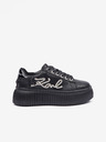 Karl Lagerfeld Schwarzes Leder Damen Turnschuhe KARL LAGERFELD