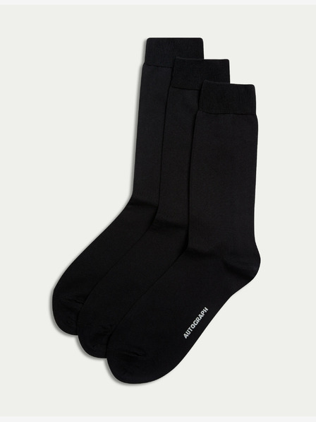 Marks & Spencer 3 Paar Socken, hohe ägyptische Baumwolle Marks & Spencer schwarz