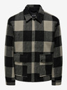 ONLY & SONS Grau-schwarzes Herren ONLY & SONS Connor Hemdjacke mit Karomuster