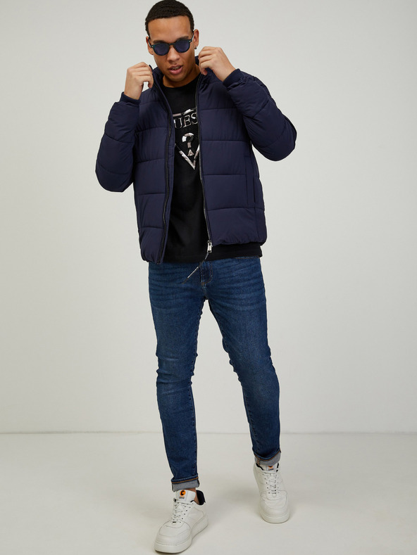 Guess Guess dunkelblaue gesteppte Winterjacke für Herren