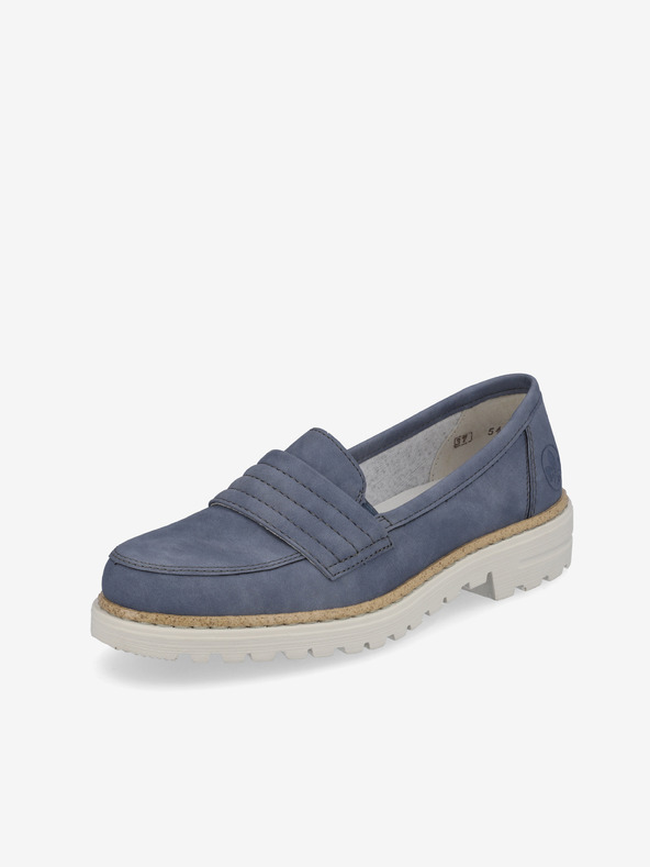 Rieker Dunkelblaue Damen-Wildleder-Slipper Rieker