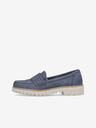 Rieker Dunkelblaue Damen-Wildleder-Slipper Rieker