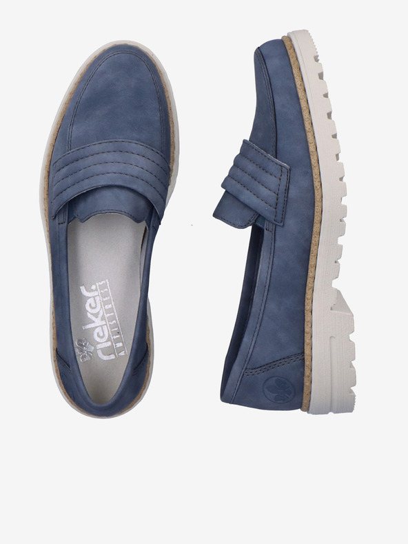 Rieker Dunkelblaue Damen-Wildleder-Slipper Rieker