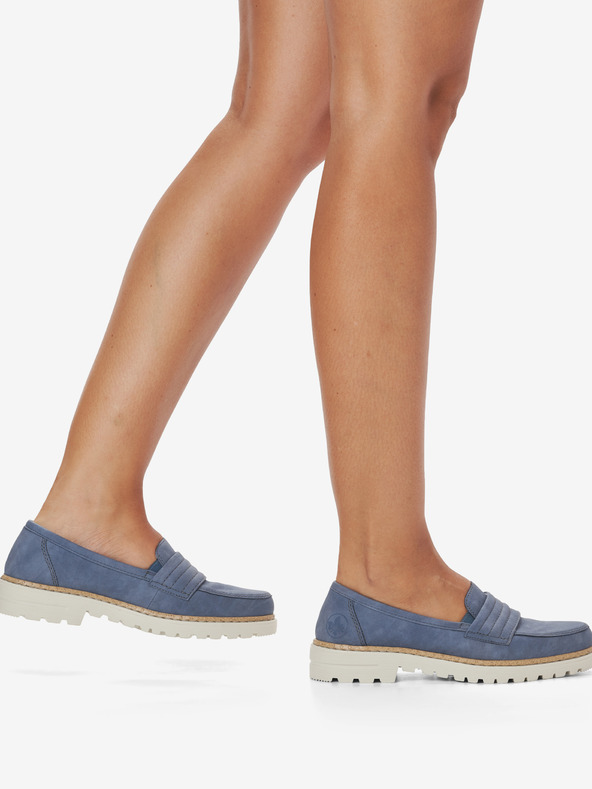 Rieker Dunkelblaue Damen-Wildleder-Slipper Rieker