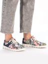 Rieker Rosa und blaue geblümte Damenstiefel von Rieker