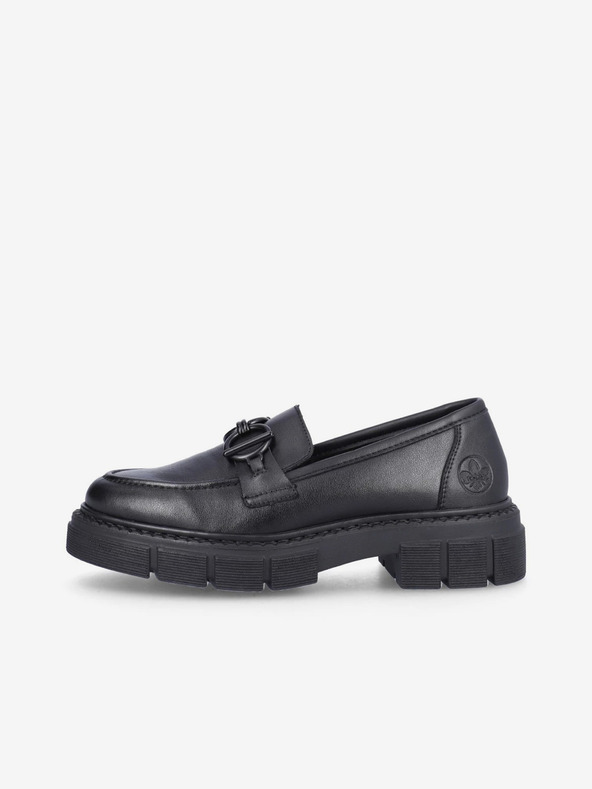 Rieker Schwarz Damen Leder Loafers Rieker