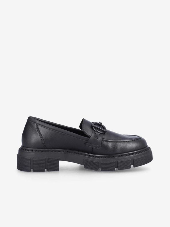 Rieker Schwarz Damen Leder Loafers Rieker
