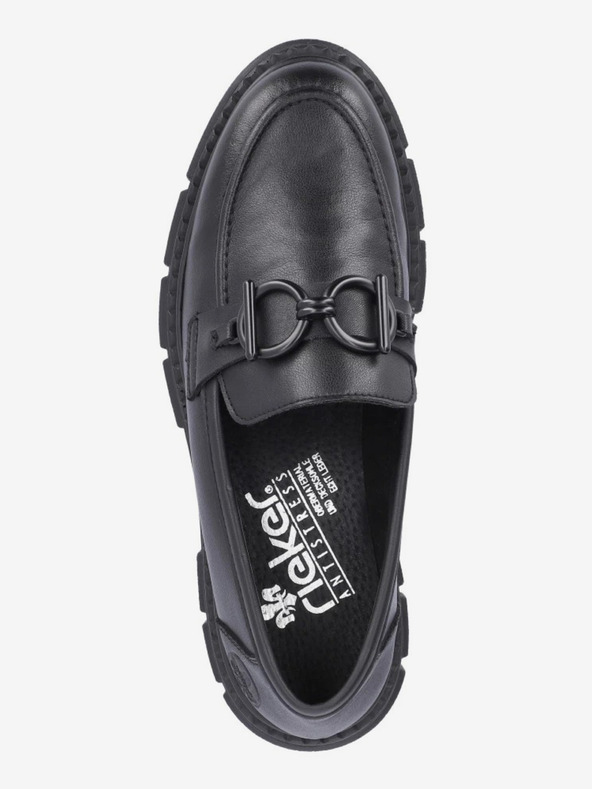 Rieker Schwarz Damen Leder Loafers Rieker