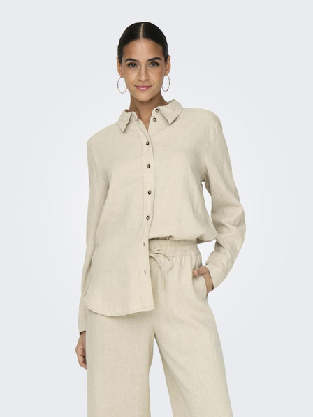 Jacqueline de Yong Beige Damen Leinenhemd JDY Say