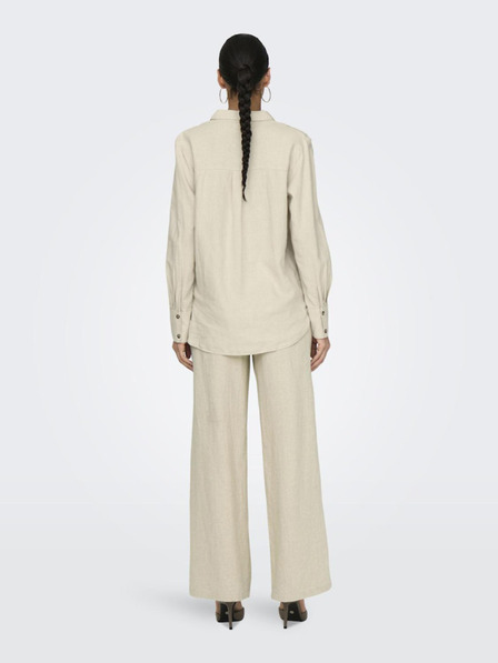 Jacqueline de Yong Beige Damen Leinenhemd JDY Say