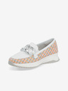 Rieker Weiße Damen-Slipper Rieker