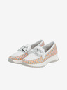 Rieker Weiße Damen-Slipper Rieker