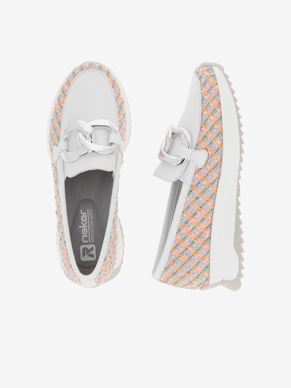 Rieker Weiße Damen-Slipper Rieker