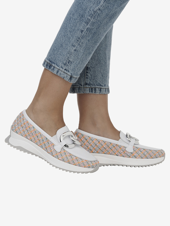 Rieker Weiße Damen-Slipper Rieker