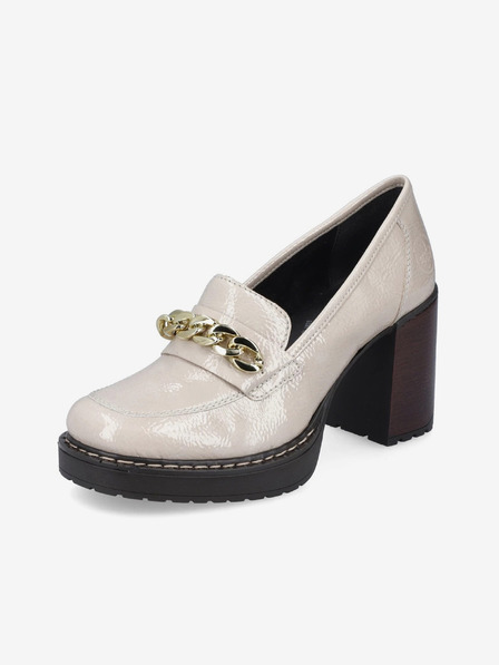 Rieker Cremefarbene Damen Halbschuhe mit Absatz Rieker