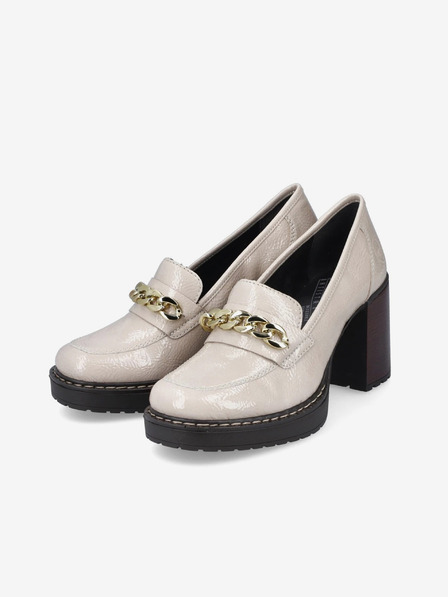 Rieker Cremefarbene Damen Halbschuhe mit Absatz Rieker