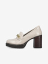 Rieker Cremefarbene Damen Halbschuhe mit Absatz Rieker