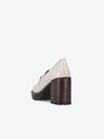 Rieker Cremefarbene Damen Halbschuhe mit Absatz Rieker