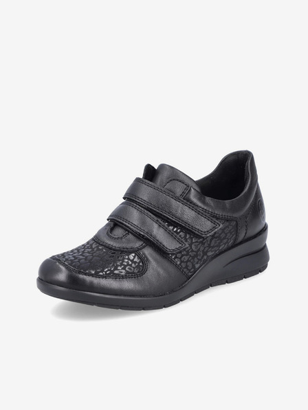 Rieker Schwarze Damen-Halbstiefel mit Lederdetails Rieker