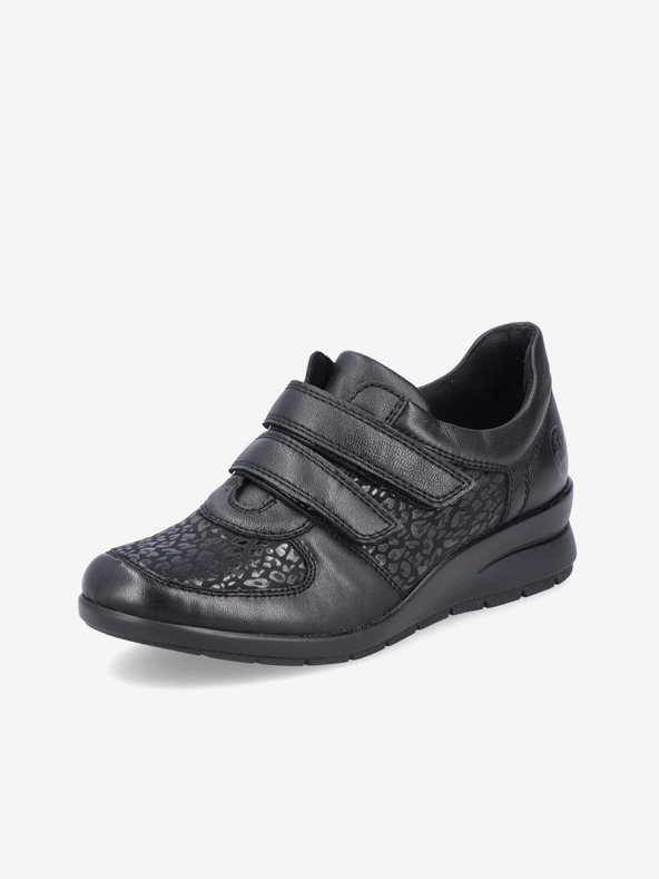 Rieker Schwarze Damen-Halbstiefel mit Lederdetails Rieker