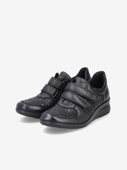 Rieker Schwarze Damen-Halbstiefel mit Lederdetails Rieker