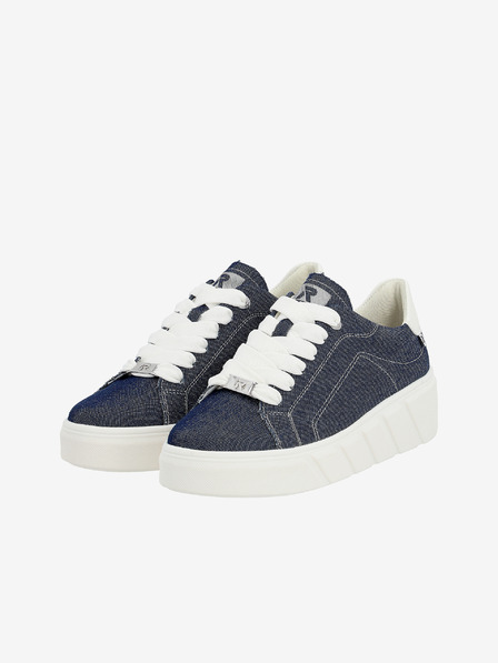 Rieker Dunkelblaue Damen-Sneaker auf der Rieker-Plattform