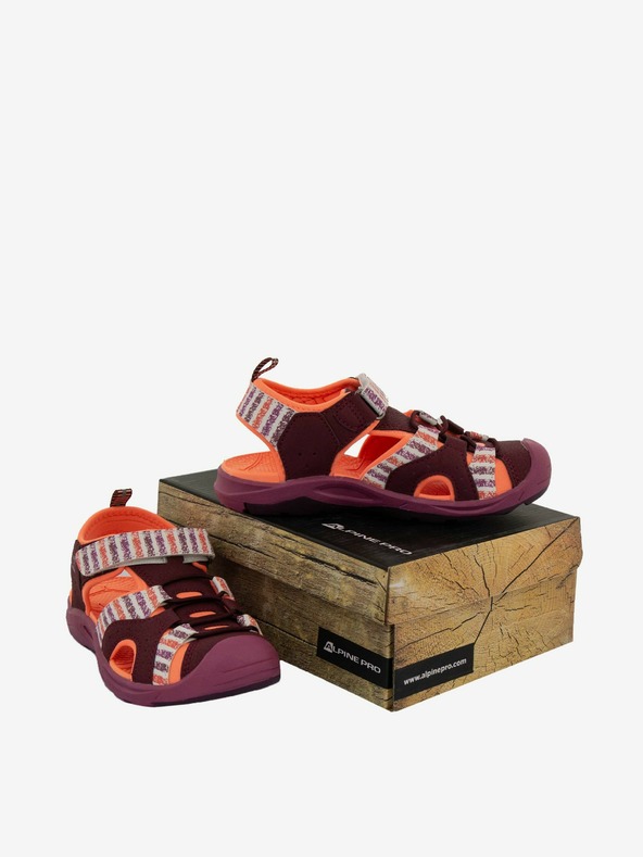 ALPINE PRO Orangefarbene und weinrote Kindersandalen ALPINE PRO White