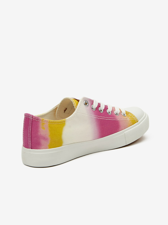 ALPINE PRO Gelb und rosa gemusterte Damen-Sneaker ALPINE PRO Valera