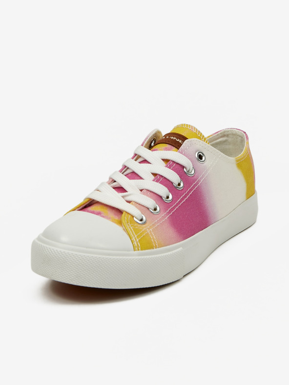 ALPINE PRO Gelb und rosa gemusterte Damen-Sneaker ALPINE PRO Valera