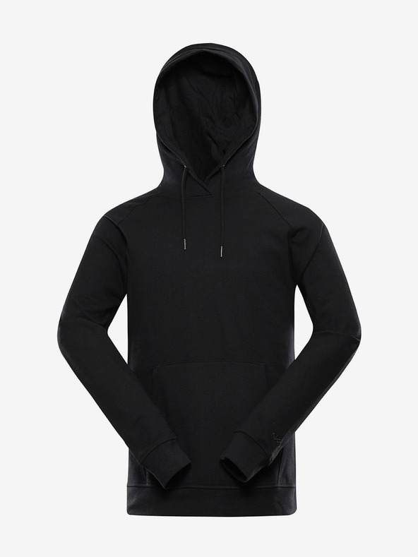 NAX Schwarzer Herren-Basic-Kapuzenpullover NAX Geoc