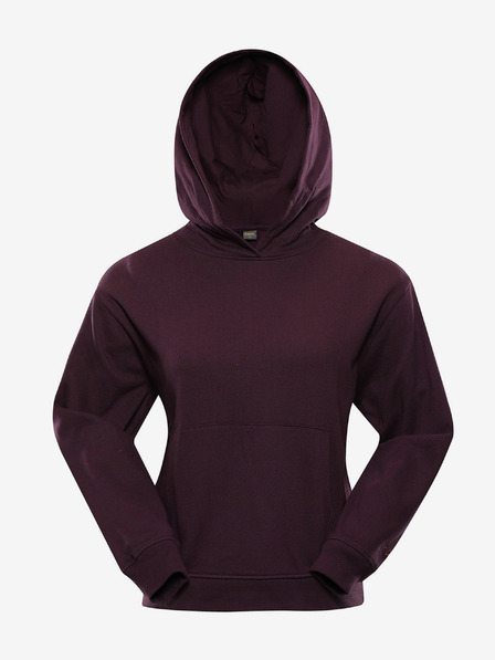 NAX Burgunderfarbener Damen-Kapuzenpullover NAX Geoca