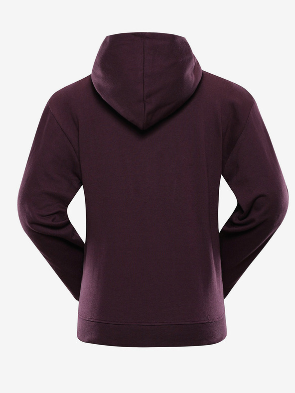 NAX Burgunderfarbener Damen-Kapuzenpullover NAX Geoca