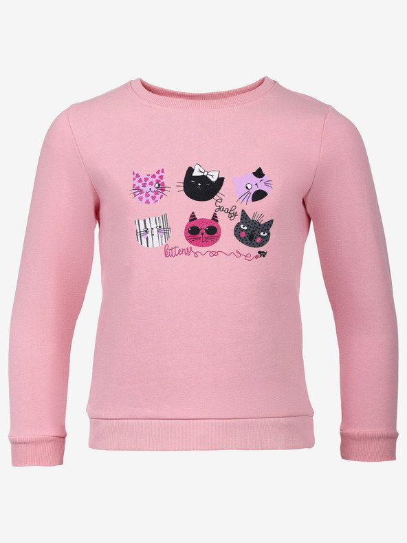NAX Rosa T-Shirt für Mädchen mit Katzenmotiv NAX Habelo