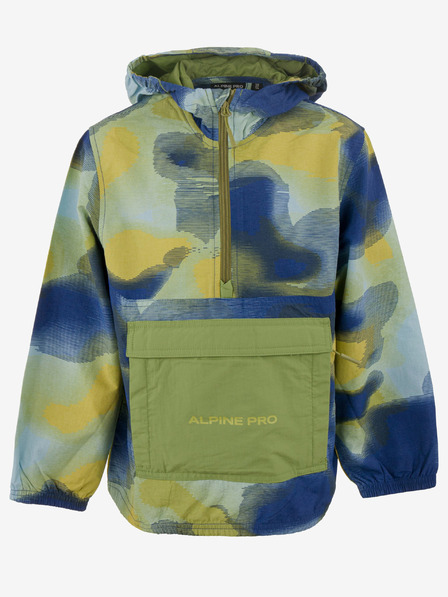 ALPINE PRO Blaugrüne wasserabweisende Kinderjacke ALPINE PRO GOZERO