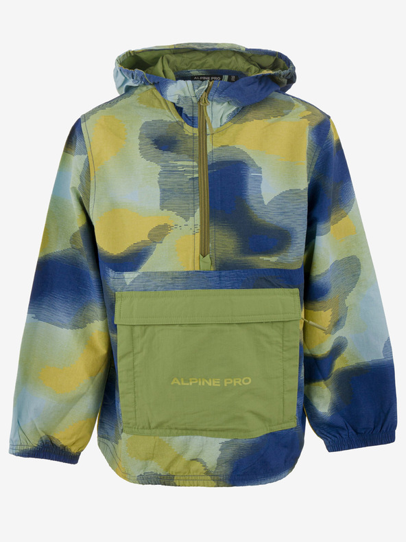 ALPINE PRO Blaugrüne wasserabweisende Kinderjacke ALPINE PRO GOZERO