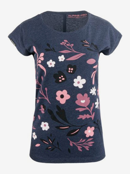 ALPINE PRO Rosa und blaues Damen-T-Shirt mit Blumenmuster ALPINE PRO UDAWA
