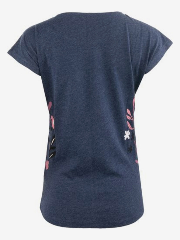 ALPINE PRO Rosa und blaues Damen-T-Shirt mit Blumenmuster ALPINE PRO UDAWA