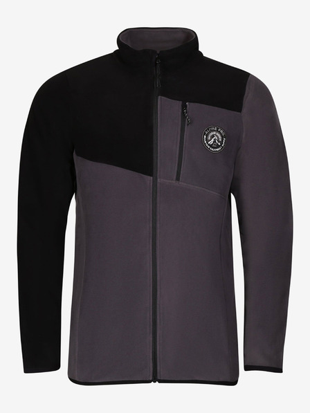 ALPINE PRO Schwarzer Herren-Fleece-Kapuzenpullover ALPINE PRO GRES
